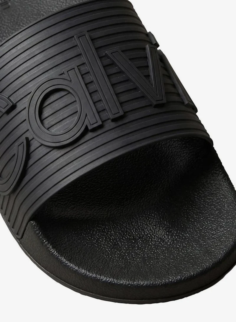 Calvin Klein Triple Black Nemo - Contoured Emblem Logo Sliders for Men | Best Price UAE