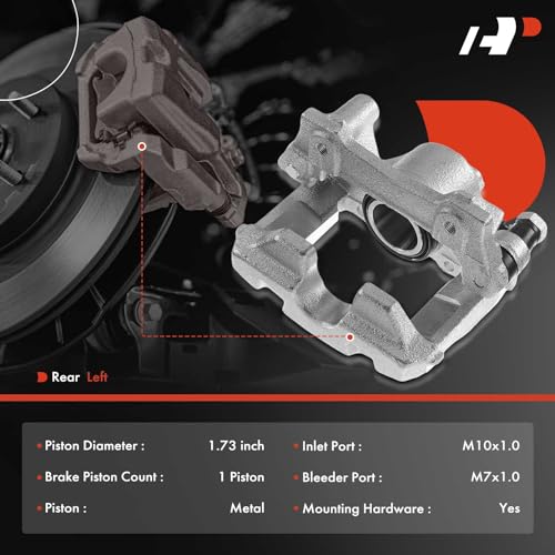 A-Premium Disc Brake Caliper Assembly with Bracket Compatible with Select Lexus Models - GS350, GS430, GS450h, GS460, IS250, IS350, V6 2.5L, V6 3.5L, V8 4.6L - Rear Left Driver Side - Image 2