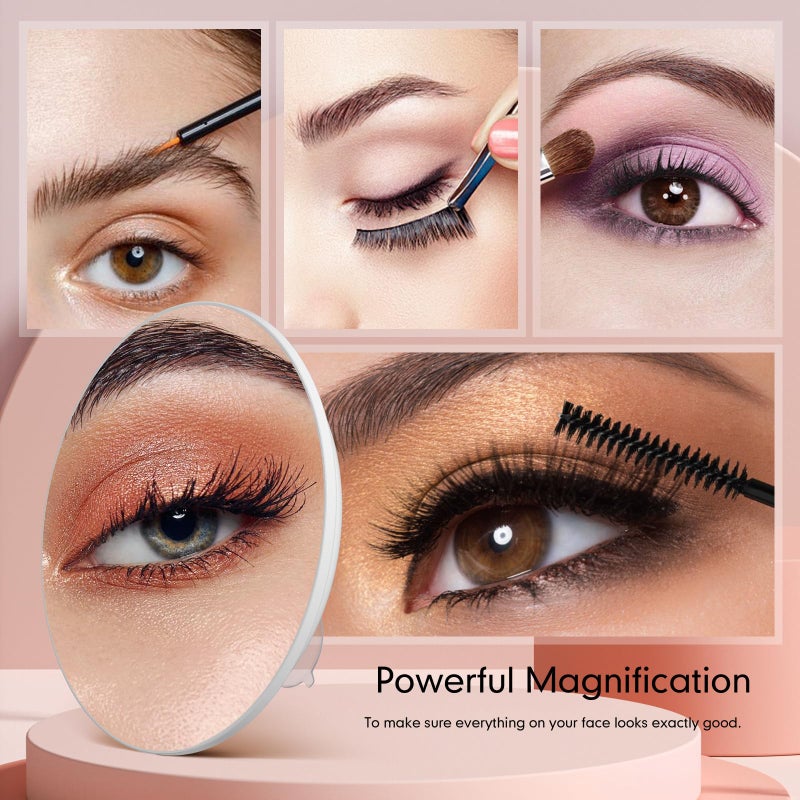 Suupvaor Magnifying Mirror 40X With Suction Cups  Large 6Inch Travel 40X Magnified Round Makeup Mirror With High Magnification  Make Up Mirror With Tweezers Sets - Image 2