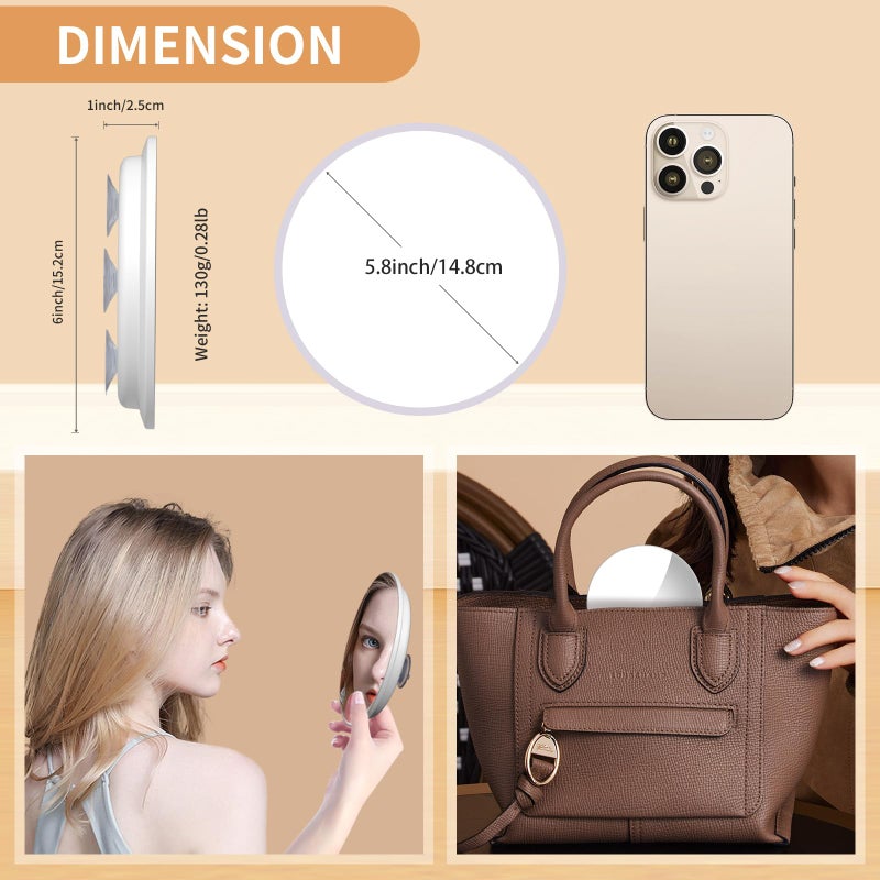 Suupvaor Magnifying Mirror 40X With Suction Cups  Large 6Inch Travel 40X Magnified Round Makeup Mirror With High Magnification  Make Up Mirror With Tweezers Sets - Image 4