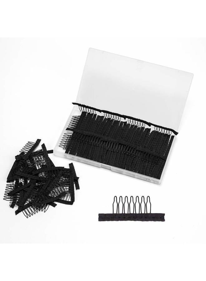 AliLeader Wig Combs and Clips - 100 Pcs 7-Teeth Black Wig Accessories for Securing and Making Wigs - Image 1