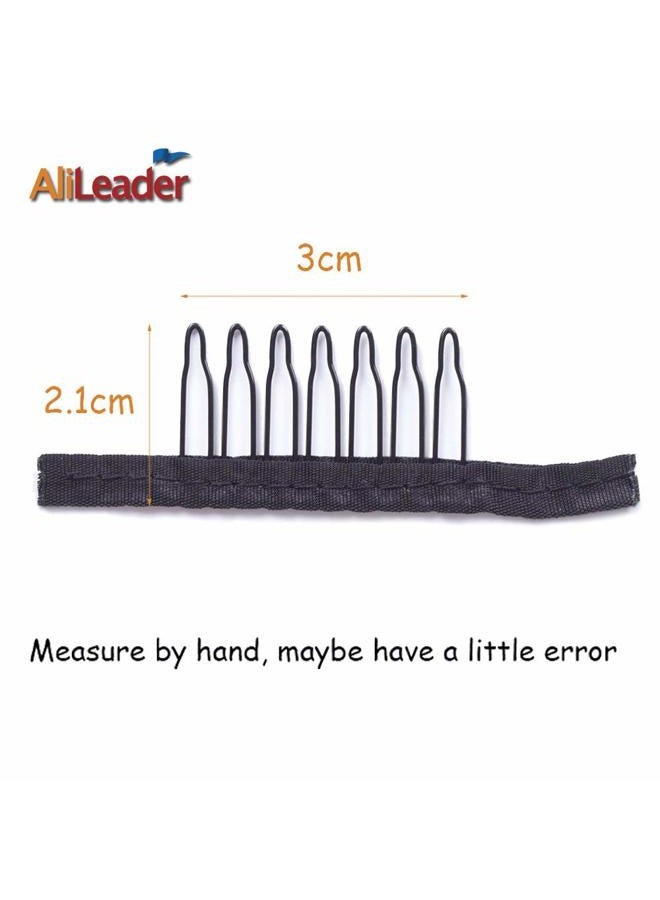 AliLeader Wig Combs and Clips - 100 Pcs 7-Teeth Black Wig Accessories for Securing and Making Wigs - Image 5
