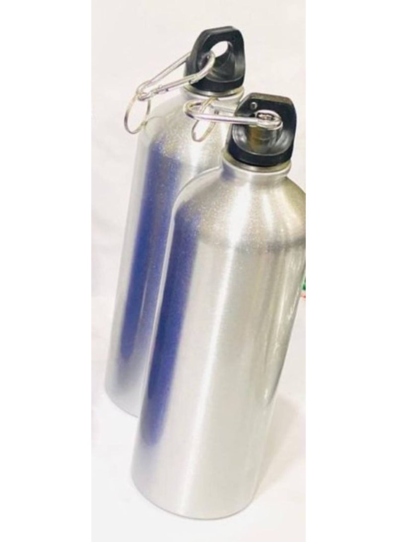 Vitacelli 2pcs Vacuum Insulated Water Bottle 500ML Stainless Steel Reusable Water Bottle Metal Leak Proof Sports Flask Silver - Image 1