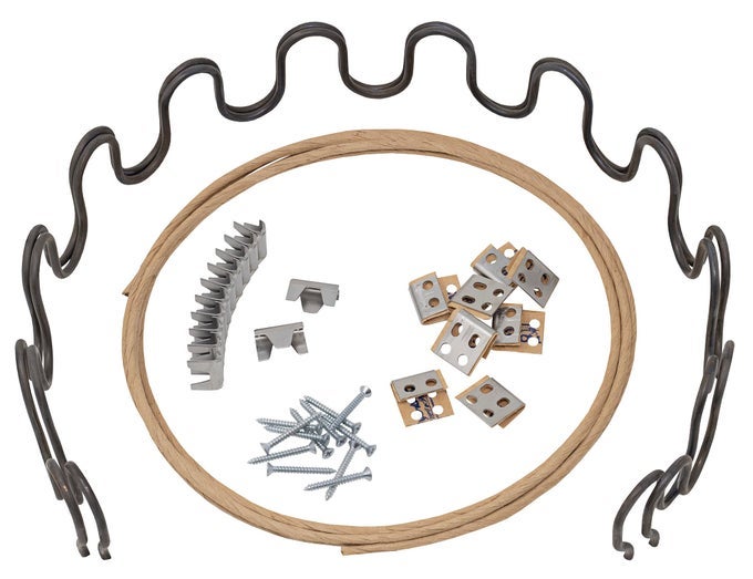 25 COUCH SPRING REPAIR KIT TO FIX SOFA SUPPORT FOR SAGGING CUSHIONS INCLUDES 2PK OF SPRINGS UPHOLSTERY SPRING CLIPS SEAT SPRING STAY WIRE SCREWS AND INSTALLATION INSTRUCTIONS