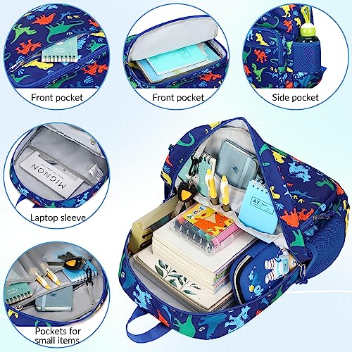 mygreen Toddler Backpack for School Boys Girls, Kids Medium School Bag 15 inch Cute Marine Baby Pattern-Steamship Whale and Lighthouse Light Blue - Image 5