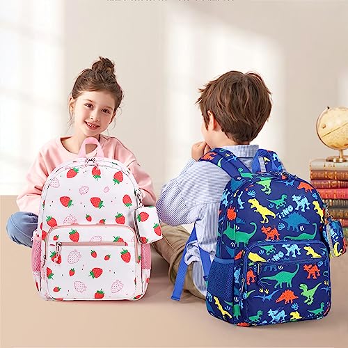 mygreen Toddler Backpack for School Boys Girls, Kids Medium School Bag 15 inch Cute Marine Baby Pattern-Steamship Whale and Lighthouse Light Blue - Image 3