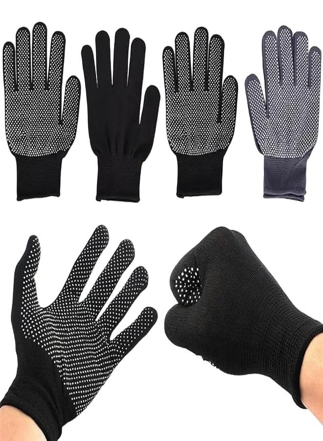 AASHRAY Sports PVC DOTED Cotton Gloves halp for Cricket Bating and Full grriping in bat Hand he is incris for Bating Pair (Black) - Image 2