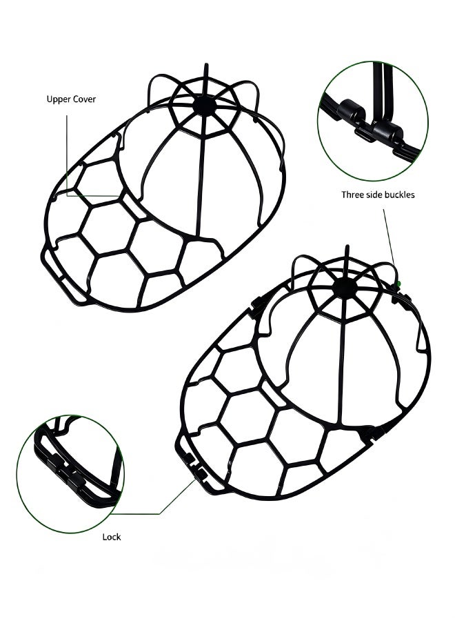 MATVHRUI Hat Washer for Baseball Caps, Cap Cleaning Cage Frame for Washing Machine & Dishwasher, Hat Protector Shaper Holder for Adults & Kids, Black 2 Pack - Image 3