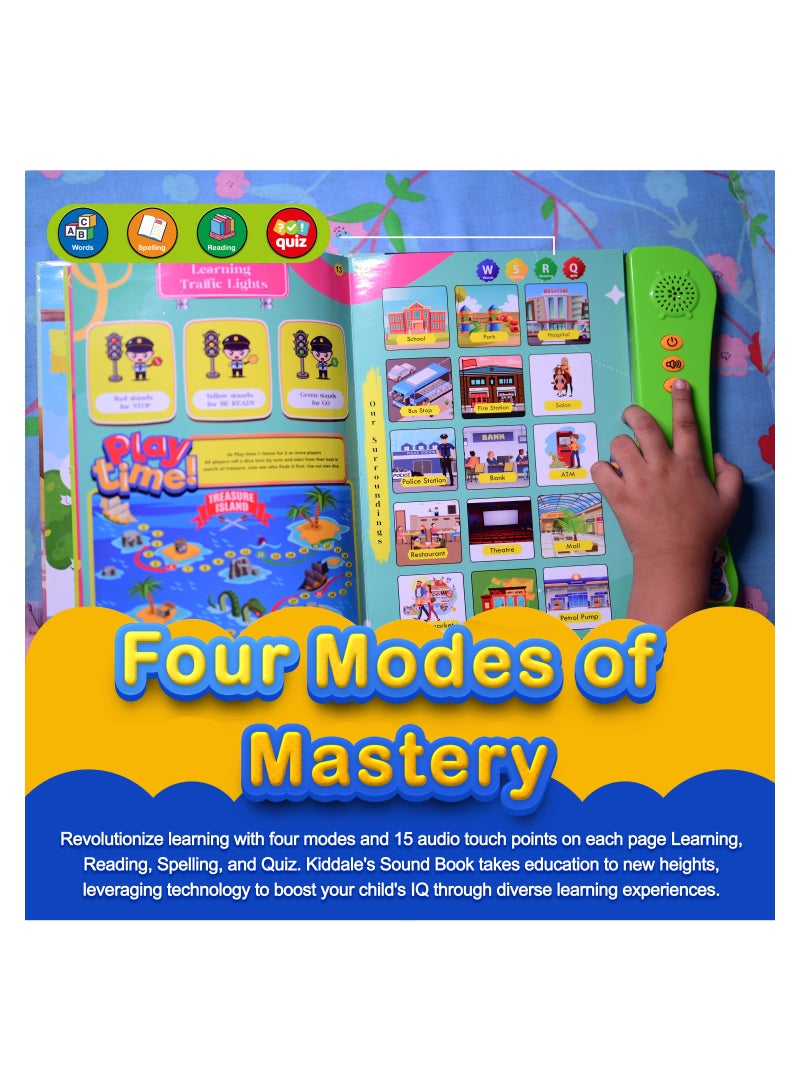 كيدال لعبة تعليمية تعليمية للأطفال من عمر 3 إلى 5 سنوات|كتاب صوتي عن المنزل والأسرة والأثاث والأجهزة المنزلية والأشياء غير الآمنة والملابس ومساعدي المجتمع| القوافي الموسيقية والقصص الصوتية - Image 4