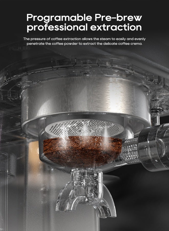 HiBREW 20Bar Semi Automatic Espresso Coffee Machine Temperature Adjustable 58mm Portafilter Cold/Hot Coffee Maker Metal CaseH10A-BK - Image 4