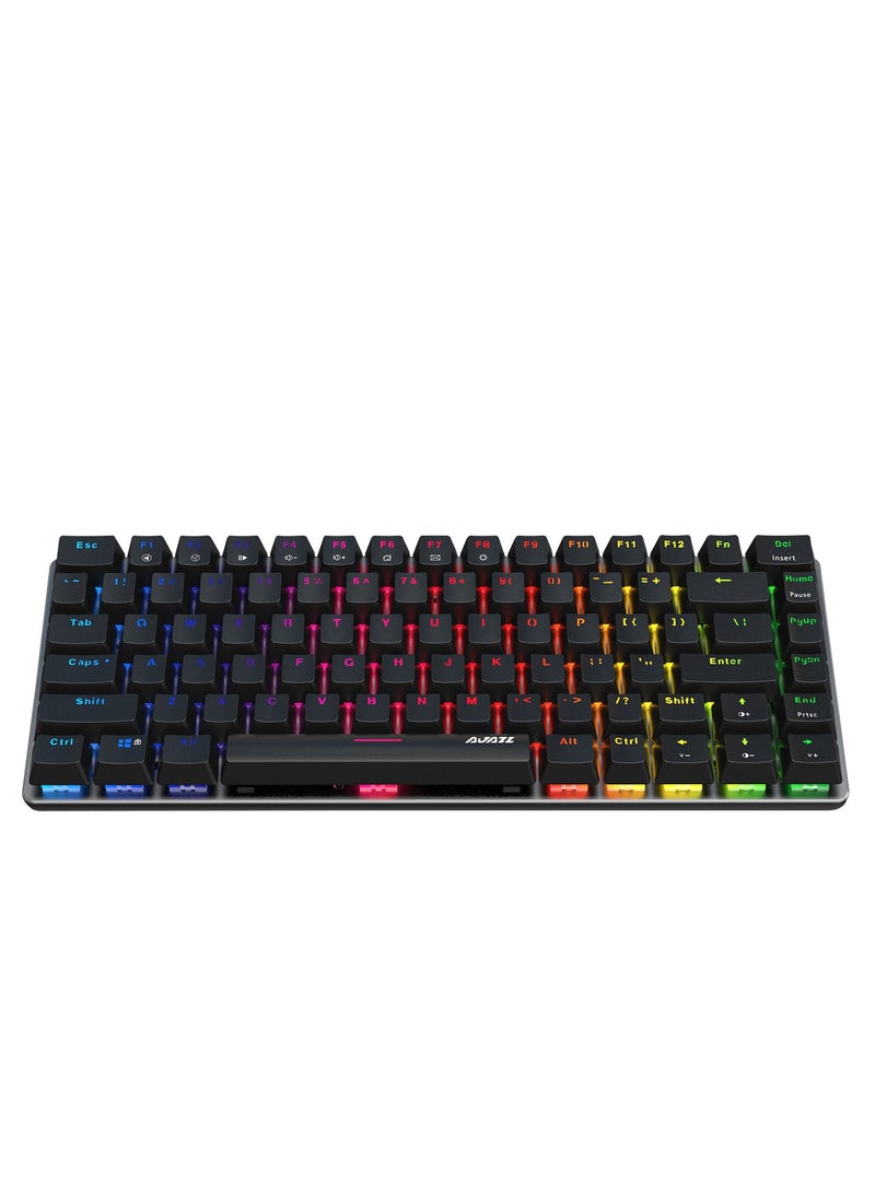 Ajazz 82 Keys - Mechanical Keyboard Desktop - Custom Lighting - Full Key No Punch - Wired Keyboard - Gaming Keyboard - RGB Green Axis  - Image 1
