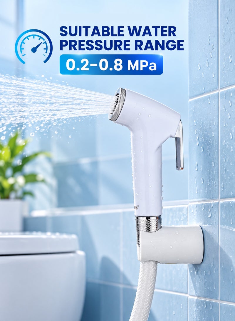 GEEPAS مجموعة شطاف عالية المتانة، ضغط 0.2MPa-0.4MPa موصل قياسي 1/2" للاستخدام في الحمام | GSW61066 أبيض - Image 5