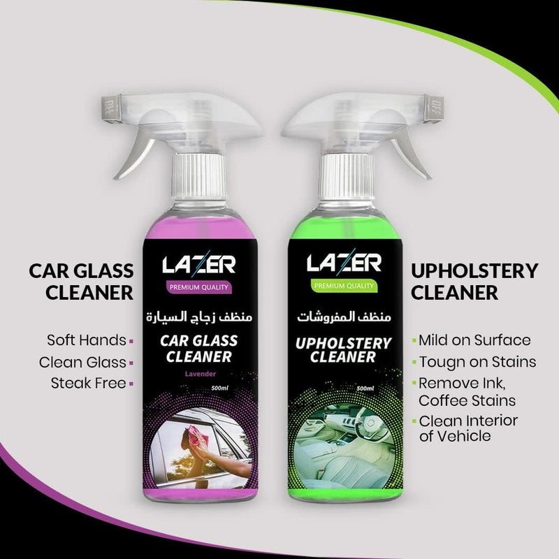 Smooth joint CAR CARE BUNDLE INCLUDES WATERLESS CAR WASH, UPHOLSTERY CLEANER, CAR GLASS CLEANER, TIRE CLEANER & SHINER 16 OZ(500ML), AND 2 MICROFIBER CLEANING CLOTHS Globally popular elegant design - Image 3