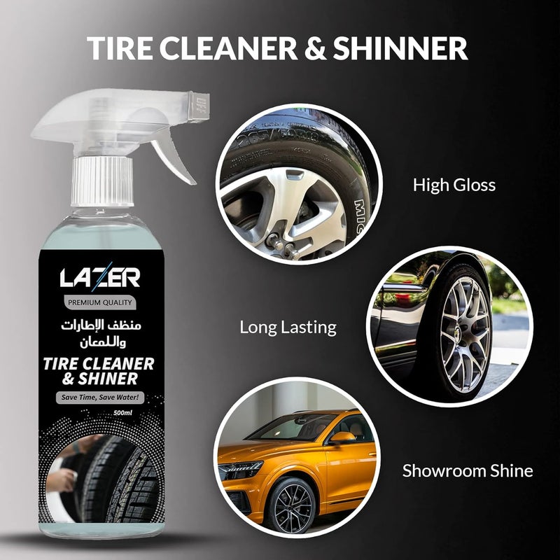 Smooth joint CAR CARE BUNDLE INCLUDES WATERLESS CAR WASH, UPHOLSTERY CLEANER, CAR GLASS CLEANER, TIRE CLEANER & SHINER 16 OZ(500ML), AND 2 MICROFIBER CLEANING CLOTHS Globally popular elegant design - Image 4