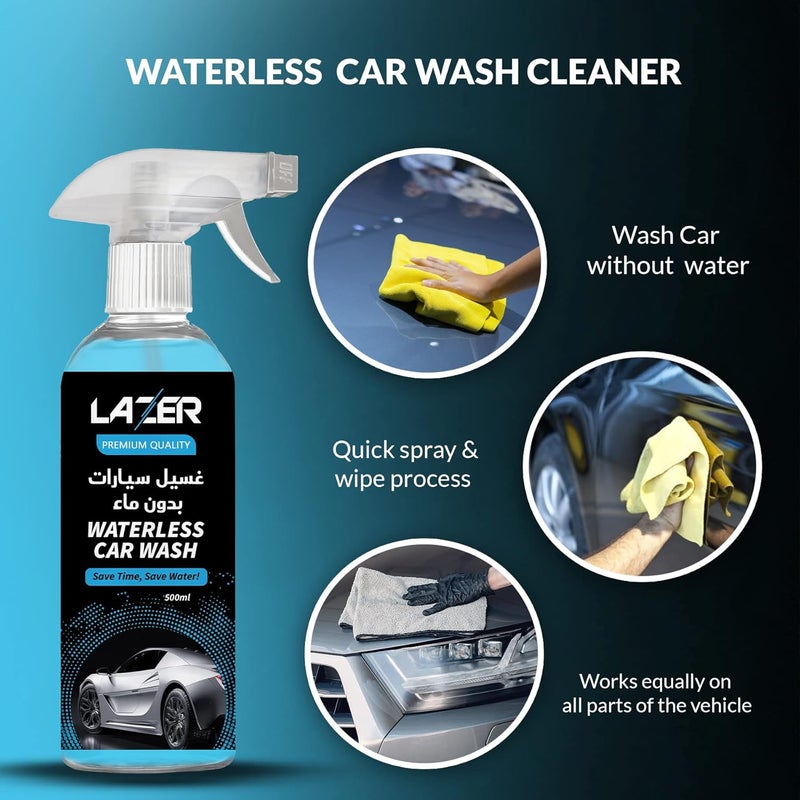 Smooth joint CAR CARE BUNDLE INCLUDES WATERLESS CAR WASH, UPHOLSTERY CLEANER, CAR GLASS CLEANER, TIRE CLEANER & SHINER 16 OZ(500ML), AND 2 MICROFIBER CLEANING CLOTHS Globally popular elegant design - Image 5
