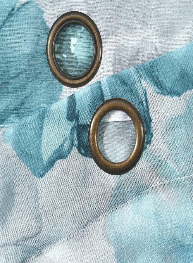 Lush Decor Leah Room Darkening Window Curtain Panel Pair Floral Insulated Grommet, 52"W x 84"L, Blue - Image 3