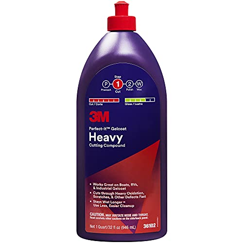 3M Perfect-It Gelcoat Heavy Cutting Compound, 36102, 1 Quart, Fiberglass Oxidation Remover for Boats and RVs - Image 3
