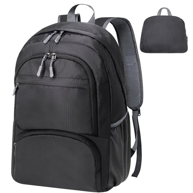 HOLYLUCK 20L Lightweight Packable Hiking Daypack Foldable Backpack for Men Women Small Travel Outdoor Foldable Shoulder Bagblack - Image 2