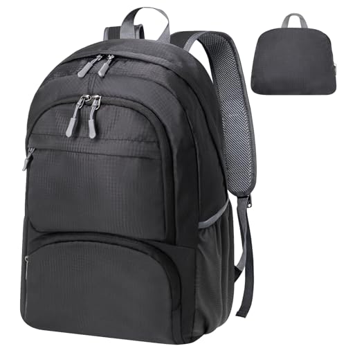 HOLYLUCK 20L Lightweight Packable Hiking Daypack Foldable Backpack for Men Women Small Travel Outdoor Foldable Shoulder Bagblack - Image 1