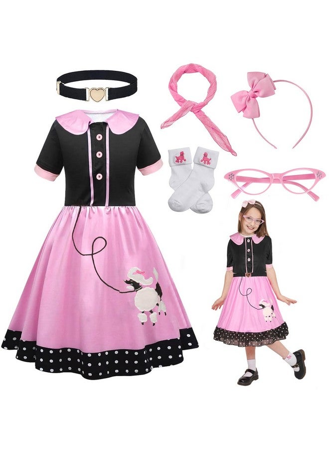 FAYBOX Poodle Skirt 1950S Costume Accessory Set Halloween 50S Costumes For Girls Daughter Sock Hop Skirts  - Image 1