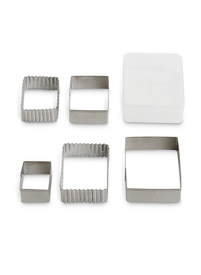 Mrs. Anderson's Baking Mrs. Anderson’s Baking Cookie Fondant Cutters, Graduated Squares, Stainless Steel, 5-Piece Set with Storage Container - Image 3