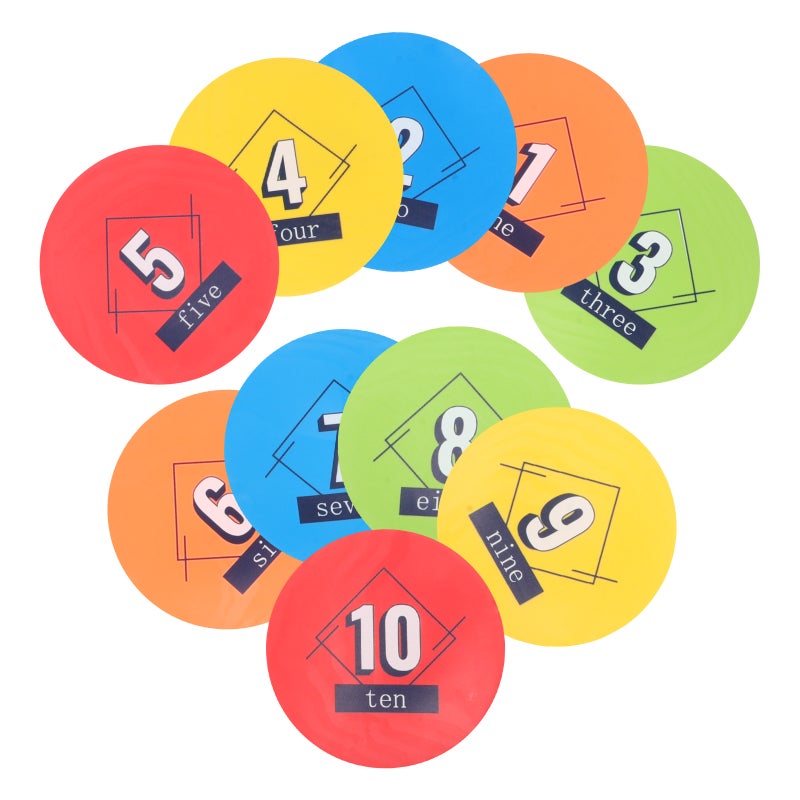 10Pcs Multi-Function 1-10 Numbered Spot Markers for Soccer Training Round Disc for Agility Sports and Team Activities Soccer Training Equipment - Image 5