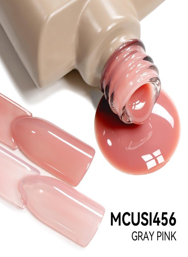 MAYCHAO 15ML Jelly Gray Pink Gel Nail Polish 1Pc Transparent Pink Gel Polish Soak Off UV LED Translucent Nail Polish Nail Art Starter Manicure Salon DIY at Home, 0.5 OZ - Image 3