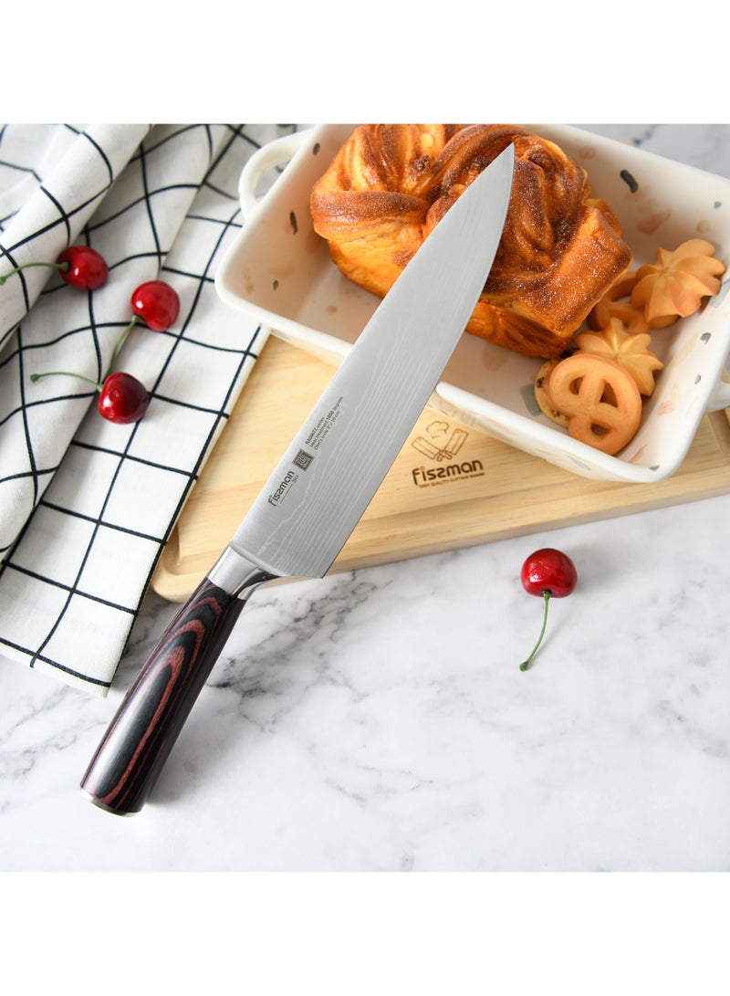 Fissman 8'' Chef Knife Ragnitz Series 20cm, High-Alloy German Steel, Double-Sided, Easy To Crush Garlic And Other Spices, Beat Steaks Or Break Crab Shells - Image 1