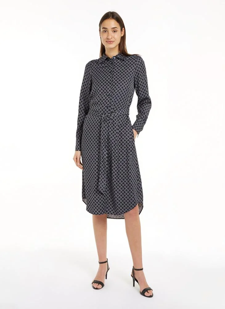 تومي هيلفيغر Printed Tie Detail Dress