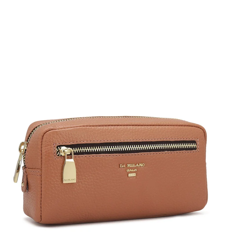 Da Milano  Wax Leather Multi Pouch - Terracotta  | Best Price UAE