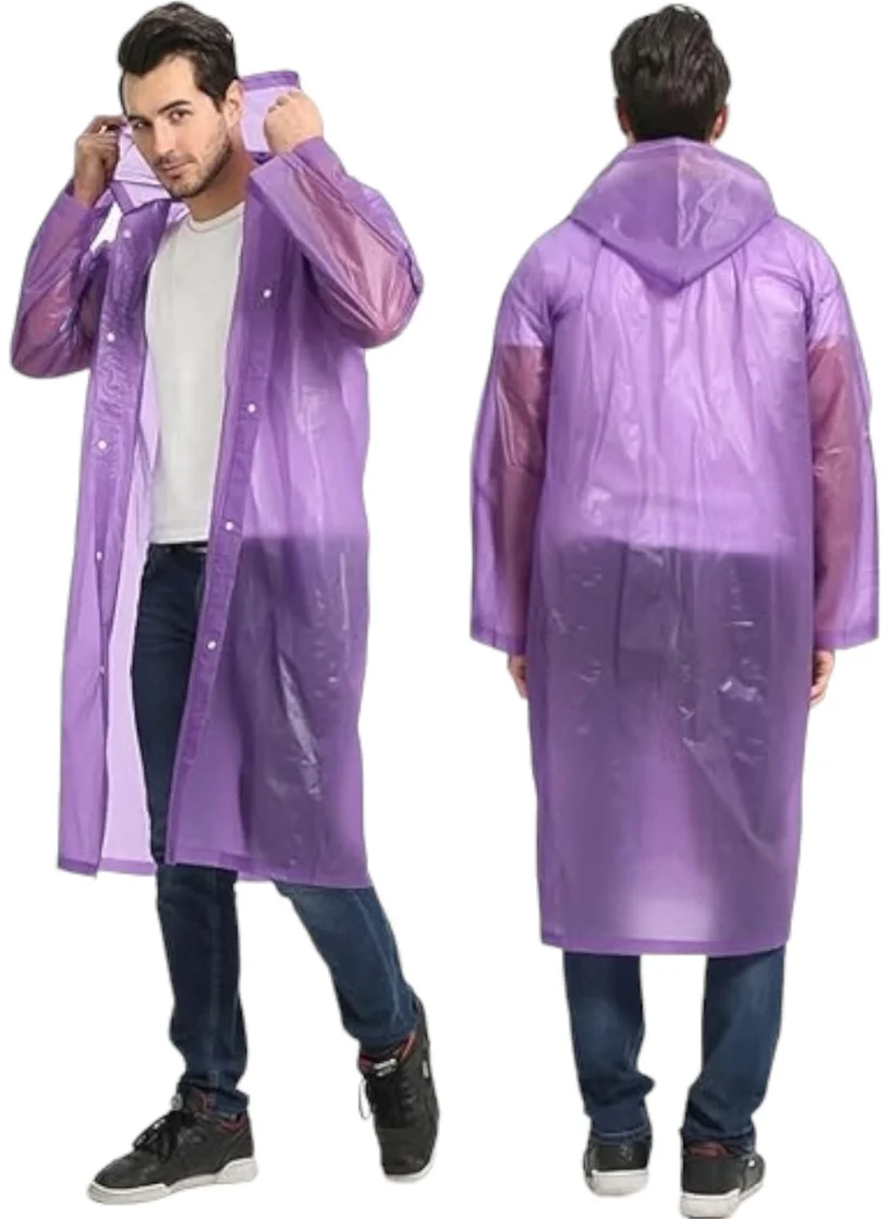 Tezzgelsin Men's Windproof Hooded Raincoat Eva Raincoat