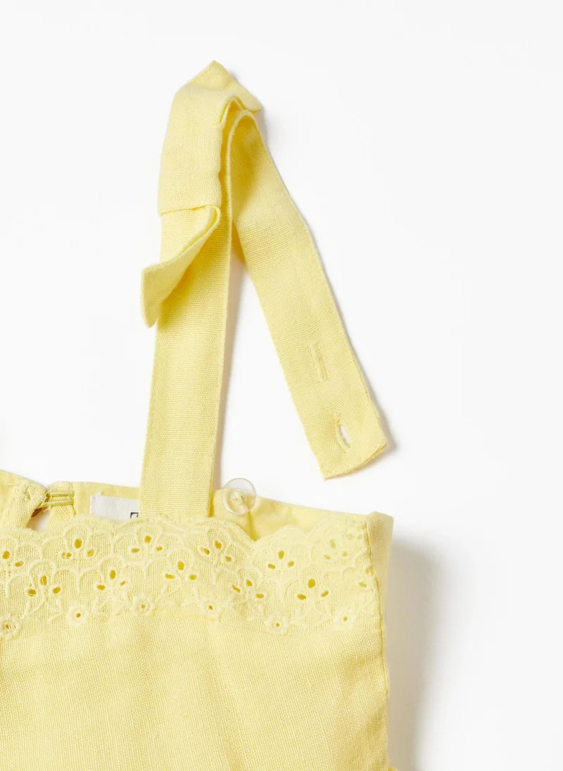 Zippy Strappy Dress with Embroidery for Girls
