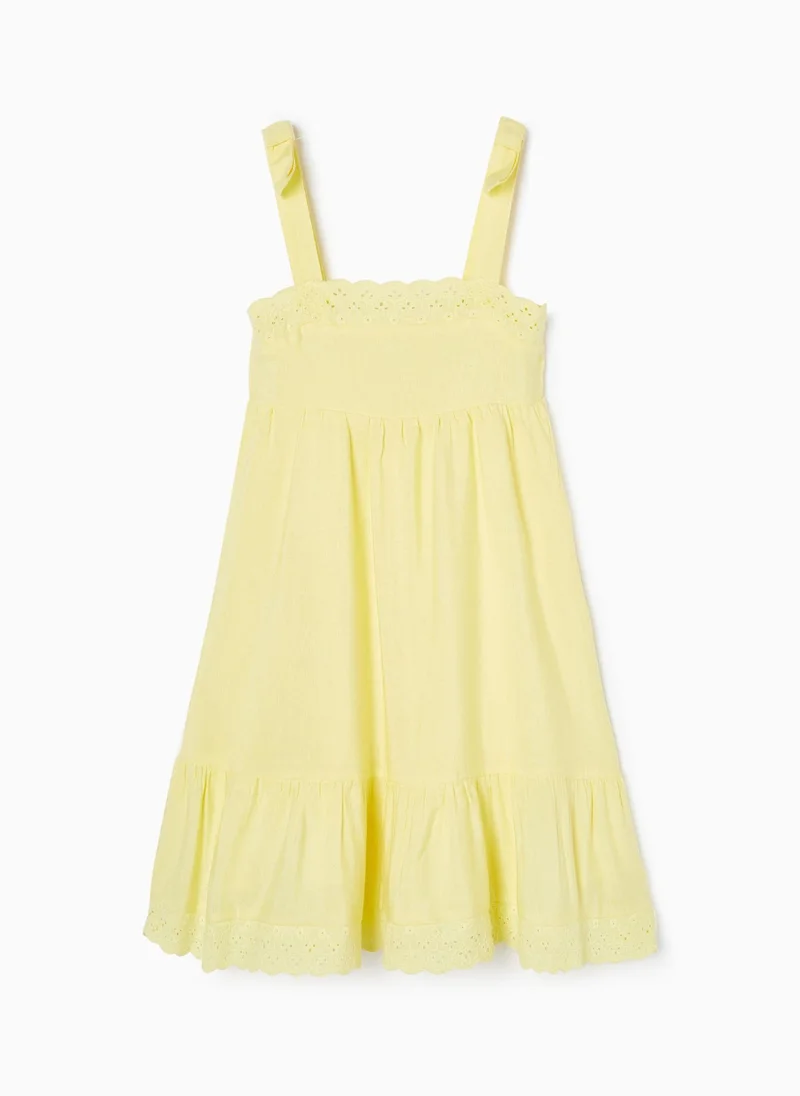 Zippy Strappy Dress with Embroidery for Girls