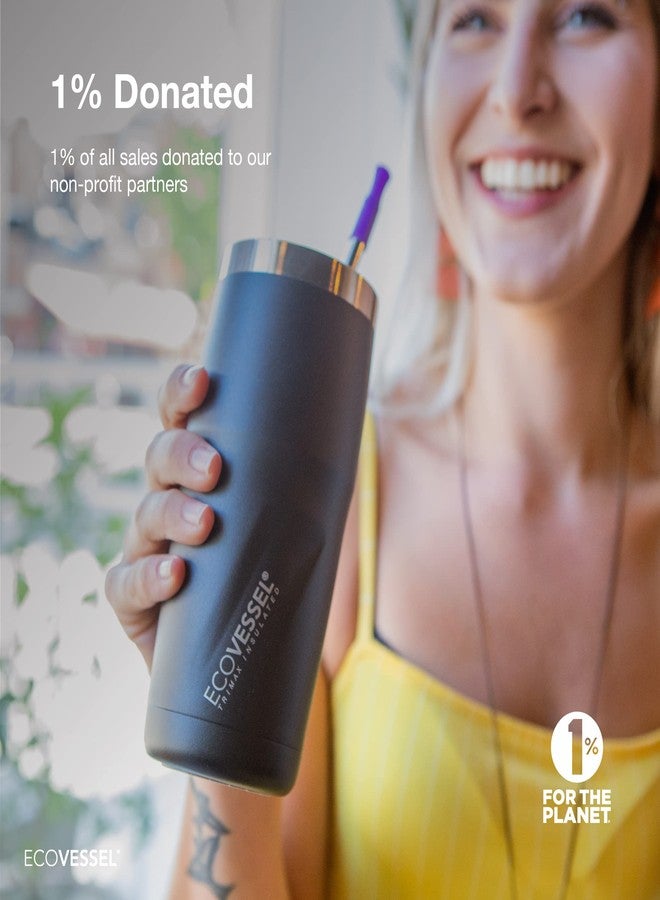 إكو فيسل كوب EcoVessel METRO المصنوع من الفولاذ المقاوم للصدأ بتقنية التفريغ، زجاجة مياه معزولة، كوب قهوة للسفر بغطاء منزلق وقاعدة مانعة للانزلاق، كوب قهوة مثلجة - 16 أونصة (ضباب ساحلي) - Image 5