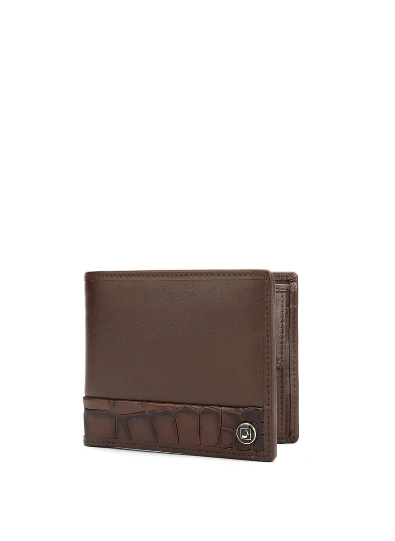 دا ميلانو Genuine Leather Brown Mens Wallet