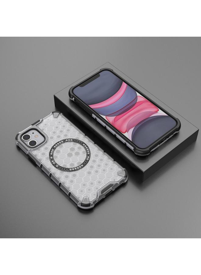 زبون جراب هاتف iPhone 11 Honeycomb Magnetic Ring مقاوم للصدمات - Image 2