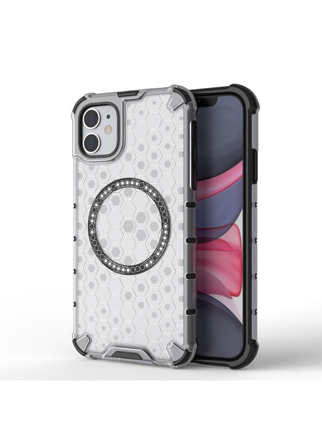زبون جراب هاتف iPhone 11 Honeycomb Magnetic Ring مقاوم للصدمات - Image 1