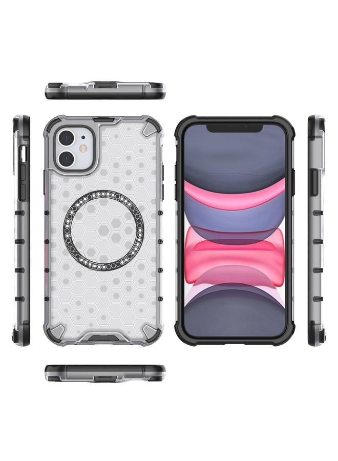 زبون جراب هاتف iPhone 11 Honeycomb Magnetic Ring مقاوم للصدمات - Image 4