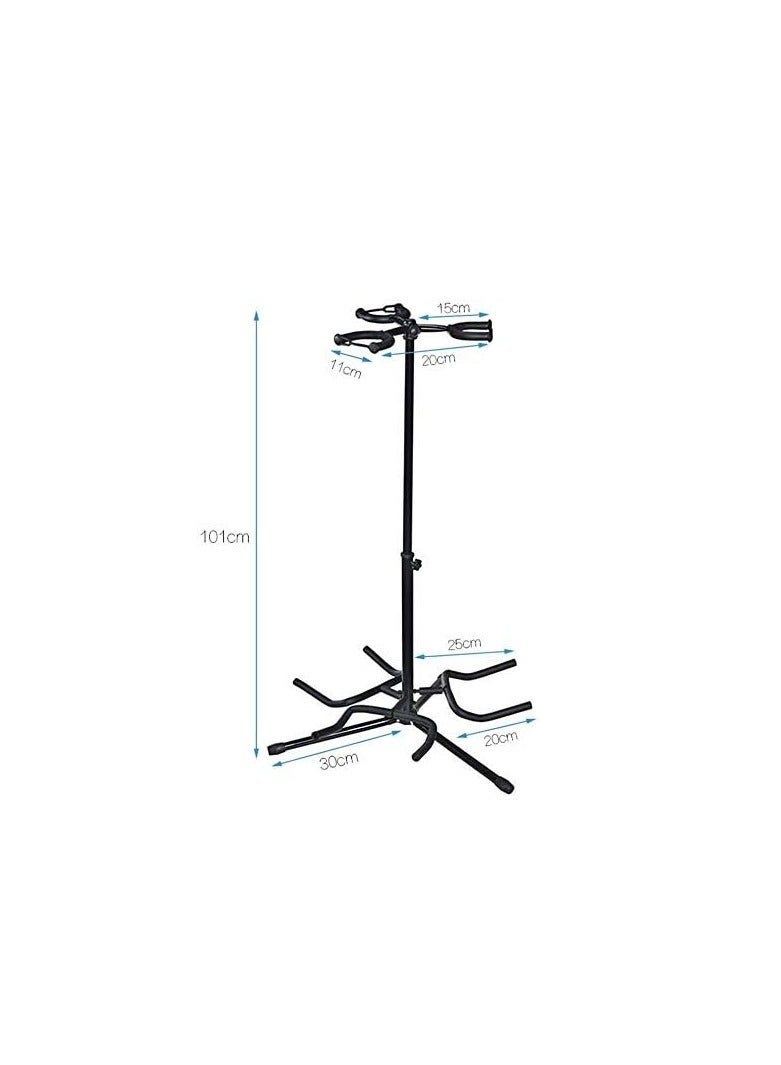 Generic Guitar stand Universal Guitar Stand in Black (Triple Guitar Stand)  - Image 3