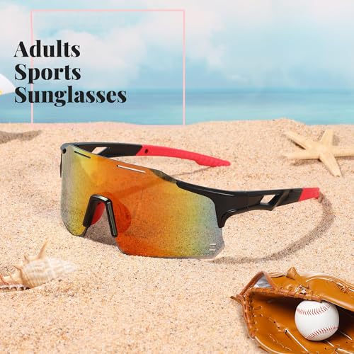 Karsaer Unisex UV Protected Cycling Glasses Sports Sunglasses for ,Youth Baseball Softball Running Sunglasses E1315, Multicolour, L - Image 5