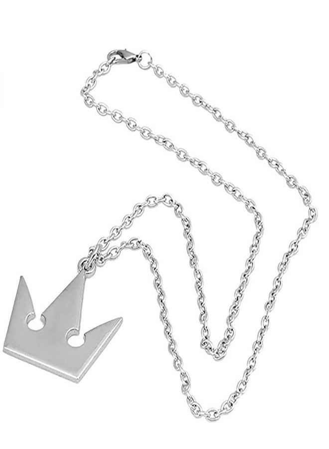 MEETCUTE yakangda Kingdom Hearts Sora Necklace Plated Halloween Cosplay Costume Sora Necklace Silver Crown Pendant Necklace Accessory - Image 4