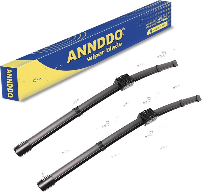 ANRDDO بدائل المصنع لمساحات الزجاج لسيارات بي إم دبليو 3-Series 2-Door E92 E93 328i 328i xDrive 328xi 335i 335i xDrive 335xi M3 مجموعة شفرات مساحات الزجاج الأصلية - 24" + 17.5" قفل جانبي (مجموعة من 2) - Image 1