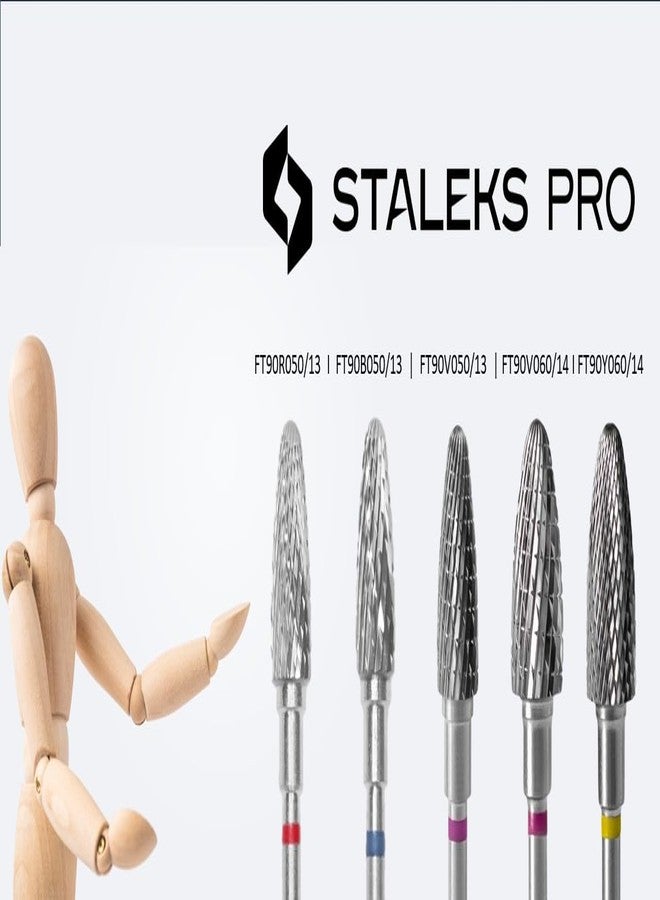 ستاليكس مثقاب أظافر STALEKS PRO Expert من الكربيد (لون الذرة، أحمر، رأس 5 مم / 13 مم WP) - صلابة ناعمة لتصحيح الأظافر الاصطناعية وإزالة طلاء الجل في أعمال المانيكير/الباديكير باستخدام الأدوات المعدنية - Image 5
