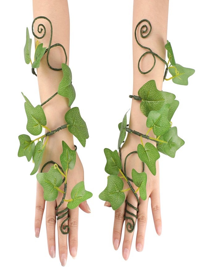FRESHME Renaissance Ivy Arm Wraps - 2PCS Poison Ivy Costume Forest Mother Nature Costume Woodland Elf Bracelets for Adult Women Dress Up Makeup Fantasy Cosplay Fairycore Aesthetic Accessories - Image 1
