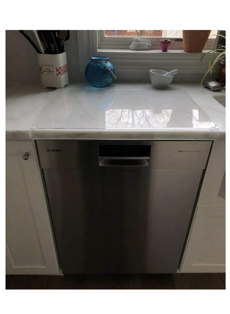 Arabest ألواح تقطيع أكريليك لمطبخ، لوح بحافة مضادة، ألواح شفافة غير قابلة للانزلاق، سطح طاولة شفاف مضاد للانزلاق (60 ل x 45 عرض سم)  - Image 5