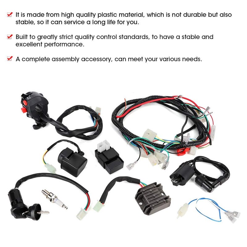 Electric Wiring Harness Wire CDI Assembly for ATV Quad Bike 200-300cc, Complete Electrical Accessory Kit for 4 - Stroke Upright Engine Buggy and 150cc Quad - Image 3