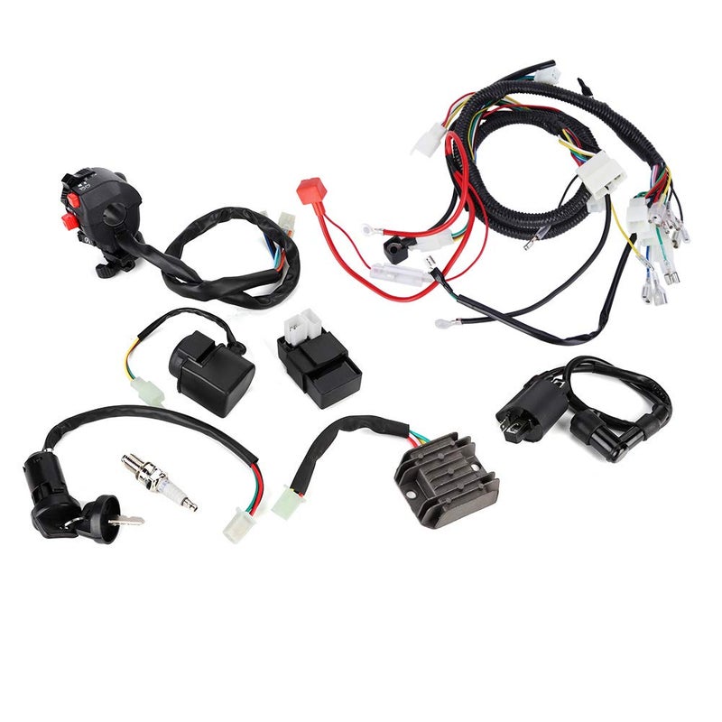 Electric Wiring Harness Wire CDI Assembly for ATV Quad Bike 200-300cc, Complete Electrical Accessory Kit for 4 - Stroke Upright Engine Buggy and 150cc Quad - Image 1