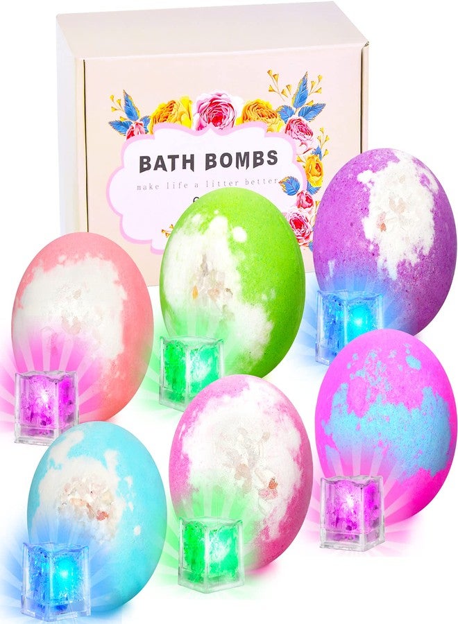 SHARLOVY Light Up Bath Bombs with Surprise Inside, 4.23 oz XL Natural Gift Set 6 with Essential Oils, Magnesium Large Bath Bombs for Women Relaxing Spa Skin Moisturize Gifts for Women - Image 1