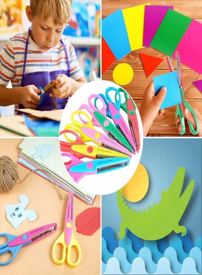 amassan Decorative Paper Edge Scissor Set -5'' Colorful Paper Edger Scissors Great for Kids, Teachers, Crafts, Scrapbooking, DIY Projects and Kids Crafts, Set of 6 (5inch) - Image 5