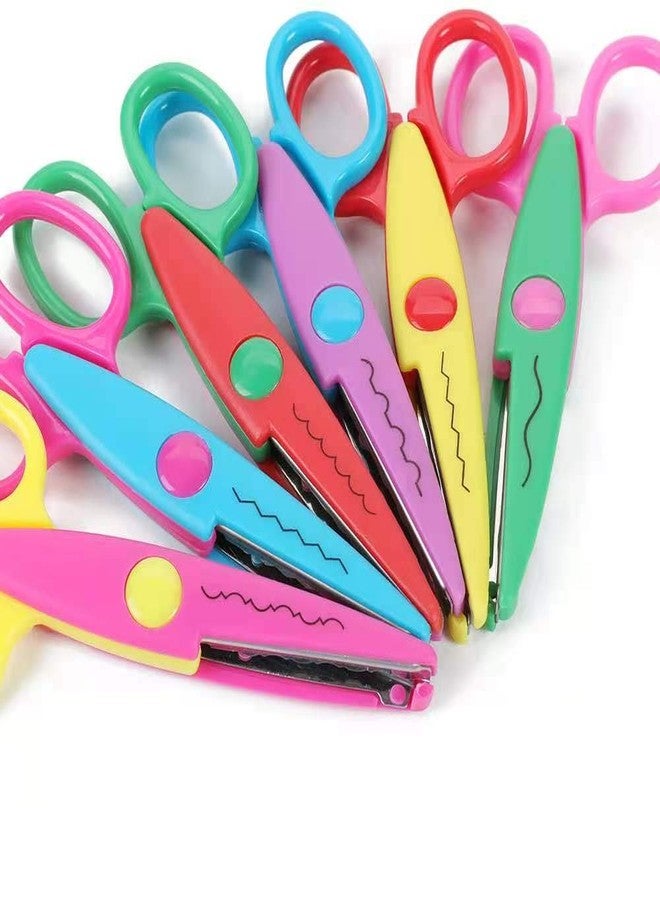 amassan Decorative Paper Edge Scissor Set -5'' Colorful Paper Edger Scissors Great for Kids, Teachers, Crafts, Scrapbooking, DIY Projects and Kids Crafts, Set of 6 (5inch) - Image 1